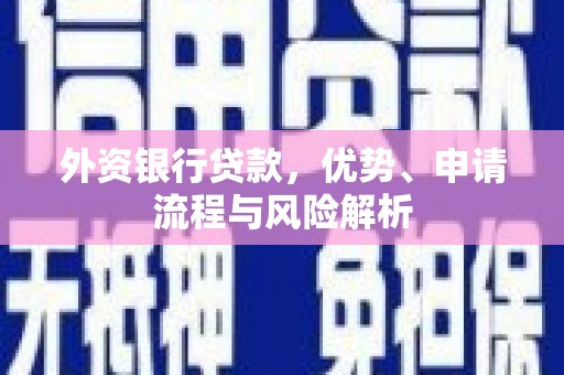 马公外资银行贷款，优势、申请流程与风险解析