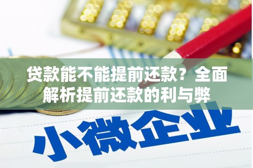 马公贷款能不能提前还款？全面解析提前还款的利与弊