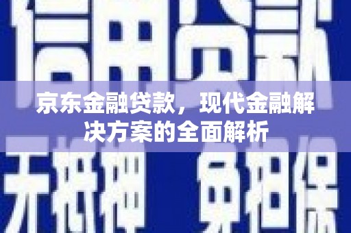 马公京东金融贷款，现代金融解决方案的全面解析