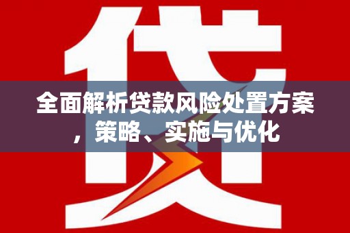 马公全面解析贷款风险处置方案，策略、实施与优化