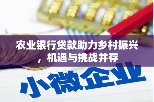 马公农业银行贷款助力乡村振兴，机遇与挑战并存