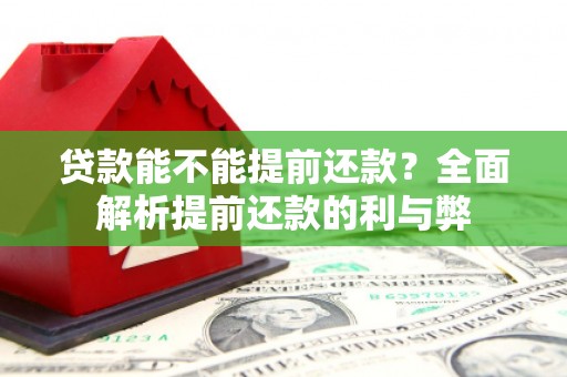马公贷款能不能提前还款？全面解析提前还款的利与弊