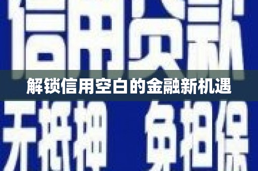 马公解锁信用空白的金融新机遇